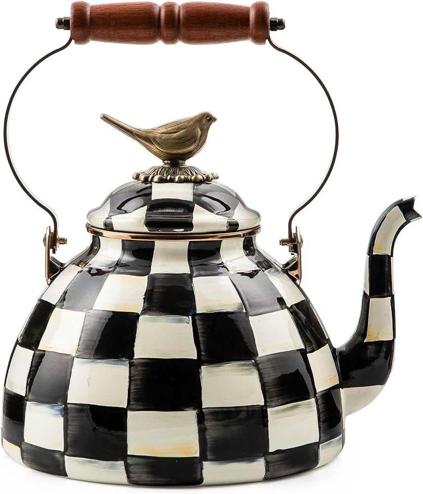 Black And White Checkered Tea Kettle  : A Timeless Classic for Your Kitchen